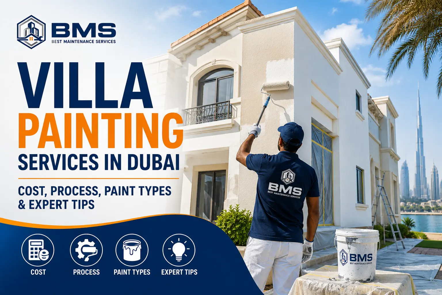 Villa painting services in Dubai for interior and exterior walls