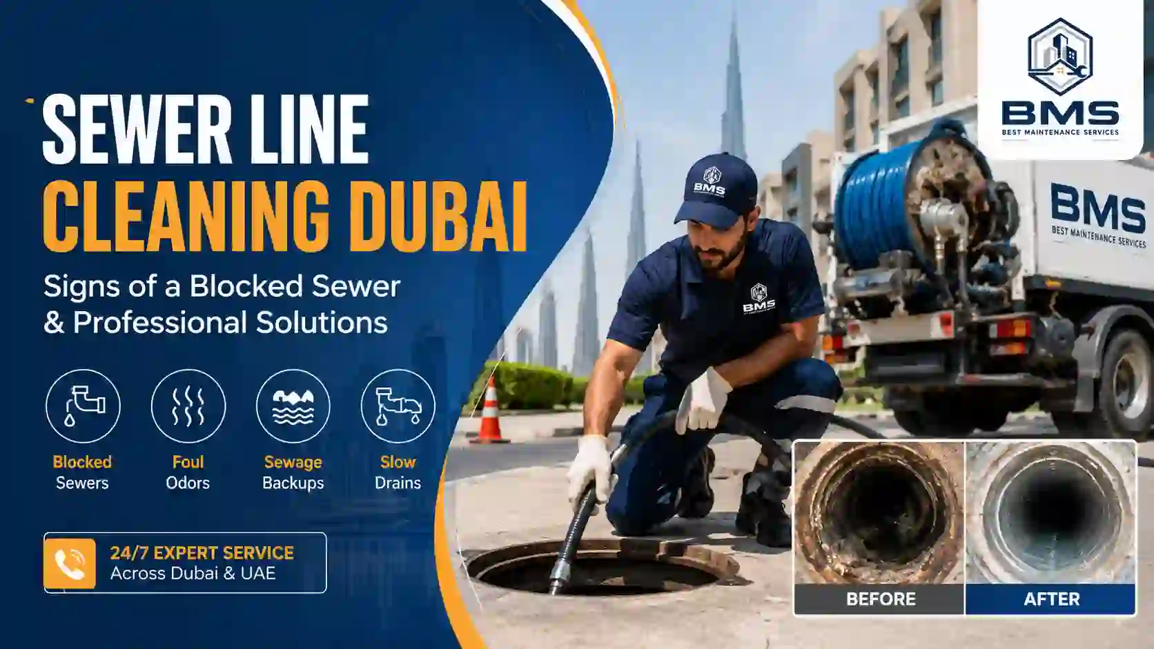 Sewer Line Cleaning Dubai: Signs of a Blocked Sewer and Professional Solutions