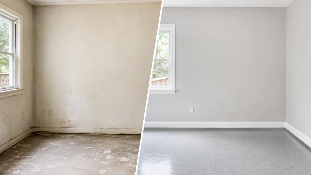 Before and after wall and ceiling painting transformation in Dubai